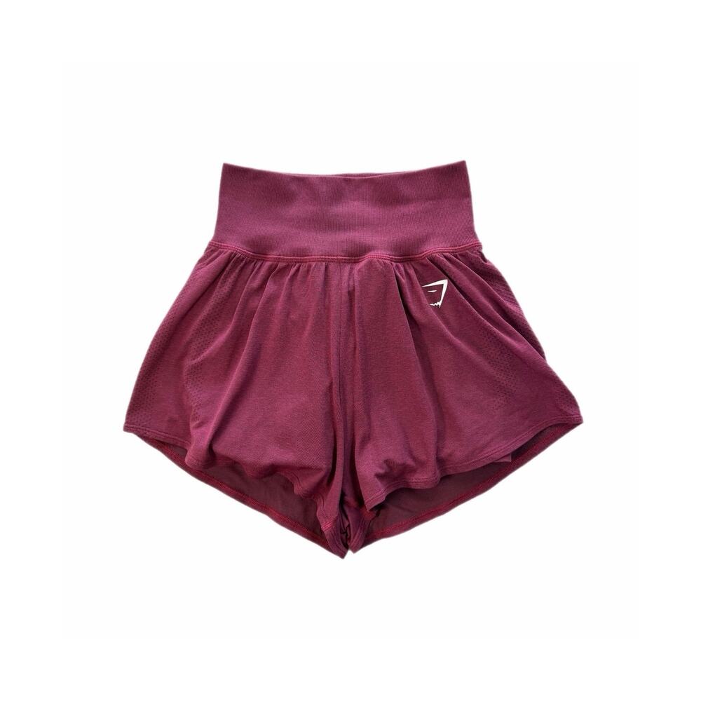 Gymshark Maroon Vital Seamless Lined Running Workout Gym Athleisure Comfy Shorts